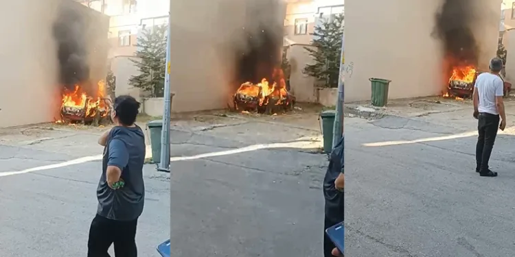 Torpille oynayan çocuklar aracı yaktı