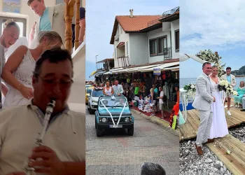 İngiliz çift davullu zurnalı gelin aldı