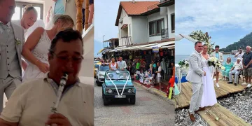 İngiliz çift davullu zurnalı gelin aldı