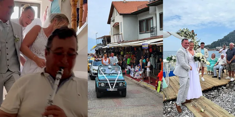 İngiliz çift davullu zurnalı gelin aldı