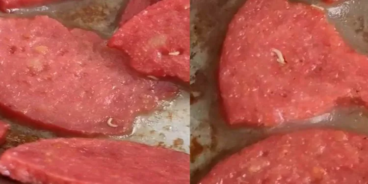 Aldığı sucuğun içinden kurtçuklar çıktı