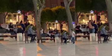 Kavgayı film izler gibi izlediler