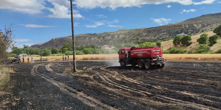 Tunceli’de 15 dönüm ekili alan kül oldu