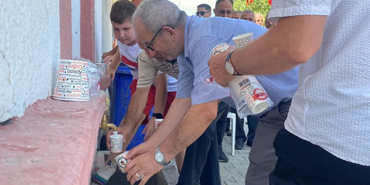 Çeşmeden su yerine ayran aktı