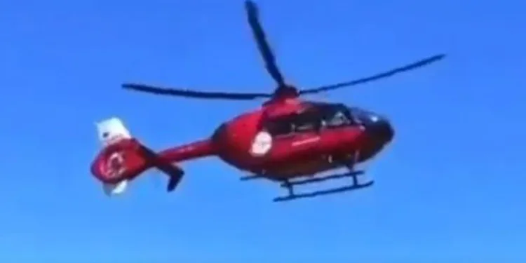 Ambulans helikopter 90 yaşındaki vatandaş için havalandı