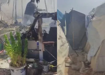 Çadır kentte yangın