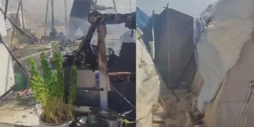 Çadır kentte yangın