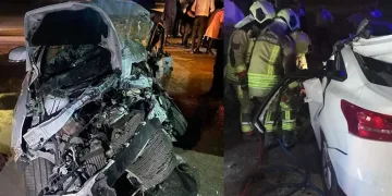 Başkentte halk otobüsü ile otomobil çarpıştı