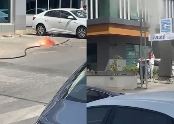 Sıcaktan elektrik kabloları yandı
