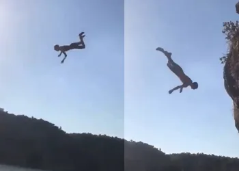 Çocukların baraj suyuna tehlikeli atlayışı