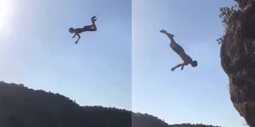Çocukların baraj suyuna tehlikeli atlayışı