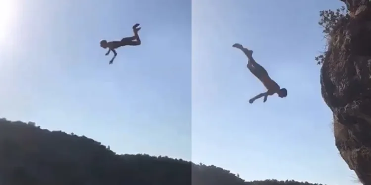 Çocukların baraj suyuna tehlikeli atlayışı