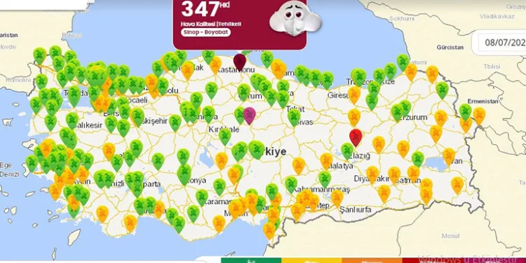 En kalitesiz hava o ilçede