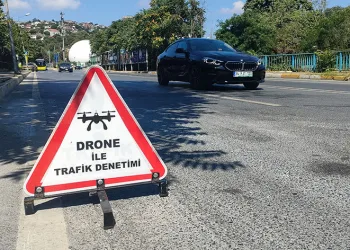 Sarıyer’de dron destekli trafik denetimi
