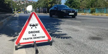 Sarıyer’de dron destekli trafik denetimi