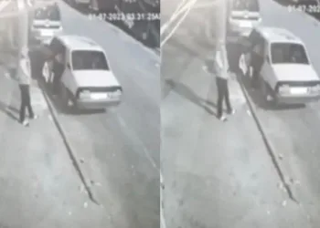 Otomobilin kapısını açıp içindeki malzemeleri çaldılar