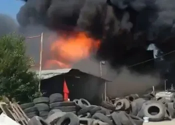 Bursa’da lastikler alev topuna döndü