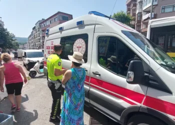 Yayalara yol verirken kaza yaptı
