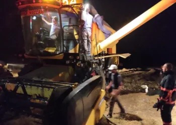Biçerdöverde çıkan yangın