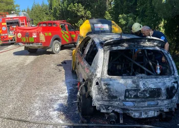 Bursa’da ralli yarışında otomobil alev aldı