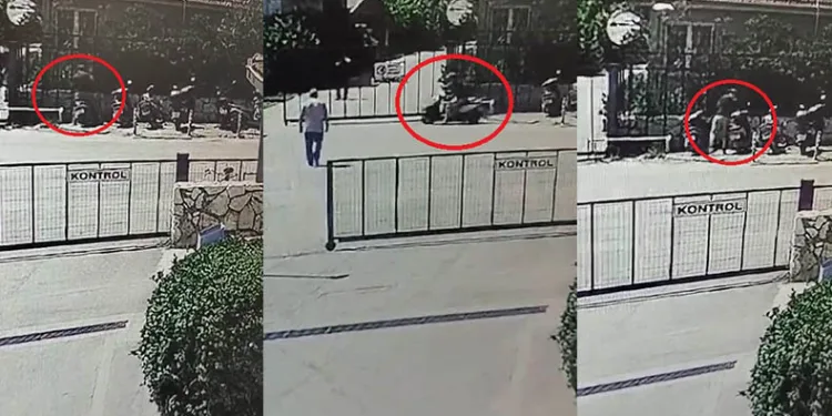 Bursa’da motosiklet hırsızlığı güvenlik kamerasında