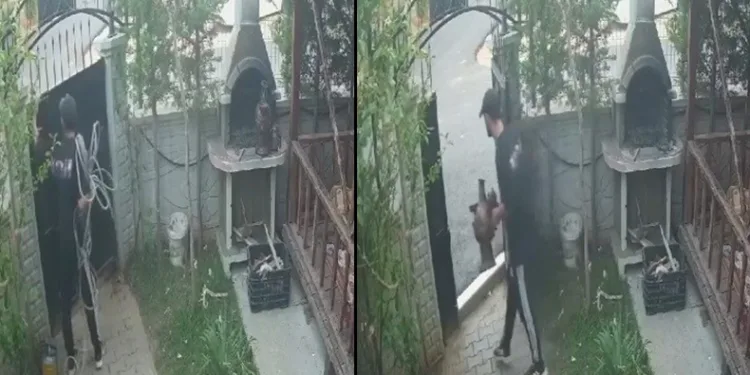 Bursa’da semaver çalan hırsız kameralara yansıdı