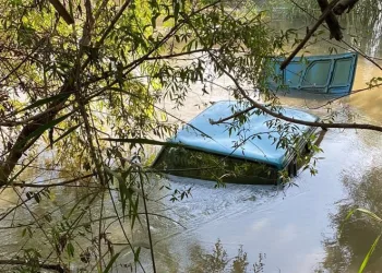 Otomobil Menderes Nehri’ne düştü