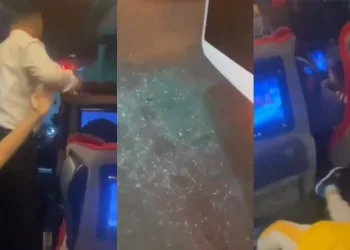 İçi yolcu dolu otobüste dehşet anları