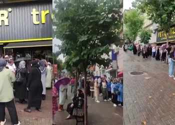 Bursa’da sağanak yağışa aldırmadan sıraya girdiler