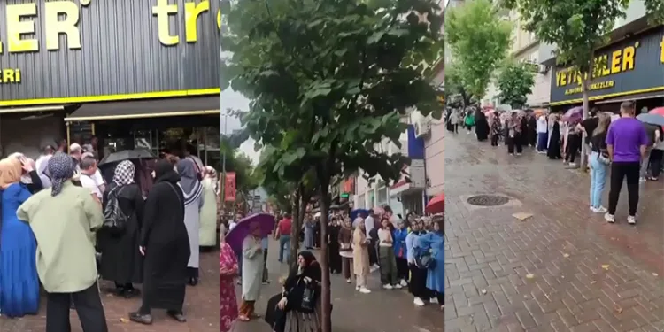 Bursa’da sağanak yağışa aldırmadan sıraya girdiler
