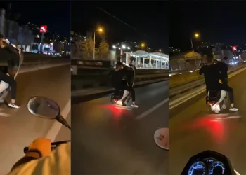 Bursa’da trafikte tehlikeli yolculuk