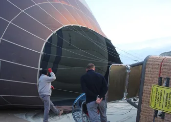 Kapadokya’da balonlara rüzgar engeli