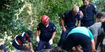 Erdek’te orman işçisi dere yatağına düştü