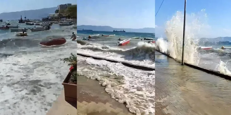 Gemlik’te dalgalar sahil yoluna taştı