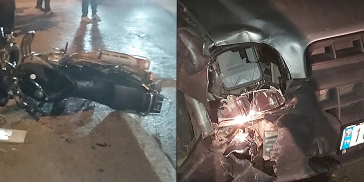Bursa’da motosikletle otomobil çarpıştı