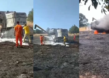 Bursa’da buğday tarlası ve 1 biçerdöver kül oldu