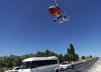 ‘Cayrokopter’ destekli trafik denetimi gerçekleştirildi