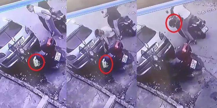 Motosikletle gelip motosiklet kaskı çaldılar