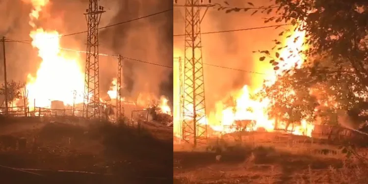 Çıkan yangında 7 ev alevlere teslim oldu