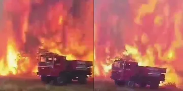 Desteğe giden ekip alevlerin arasında kaldı