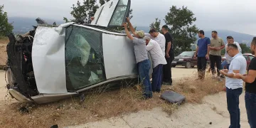 Orhaneli yolunda trafik kazası