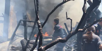 Ot yangını depoyu küle çevirdi