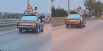 Tehlikeli yolculuk kameraya yansıdı
