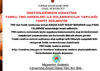 Fındık üreticilerine ‘dolandırıcılık’ uyarısı