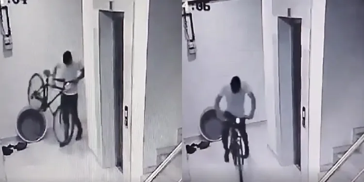 Pişkin bisiklet hırsızı kameraya yakalandı