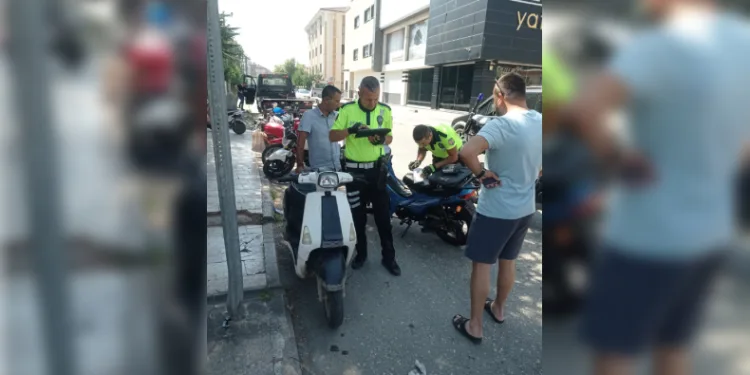 Plakasız motosikletler denetlendi