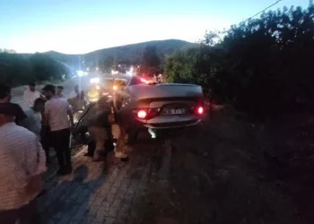 Elazığ’da araç takla attı