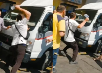 Akaryakıt istasyonunda satırlı kavga