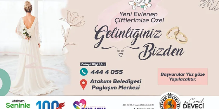 Atakum’dan ücretsiz gelinlik desteği