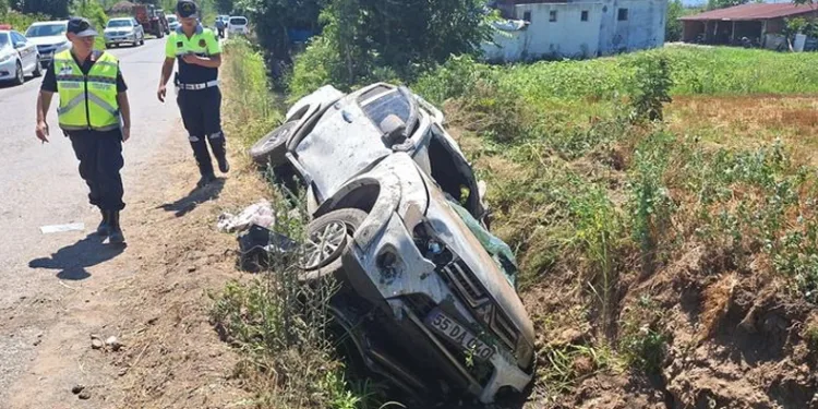 Bafra’da pikap takla attı: 1 ölü, 2 yaralı